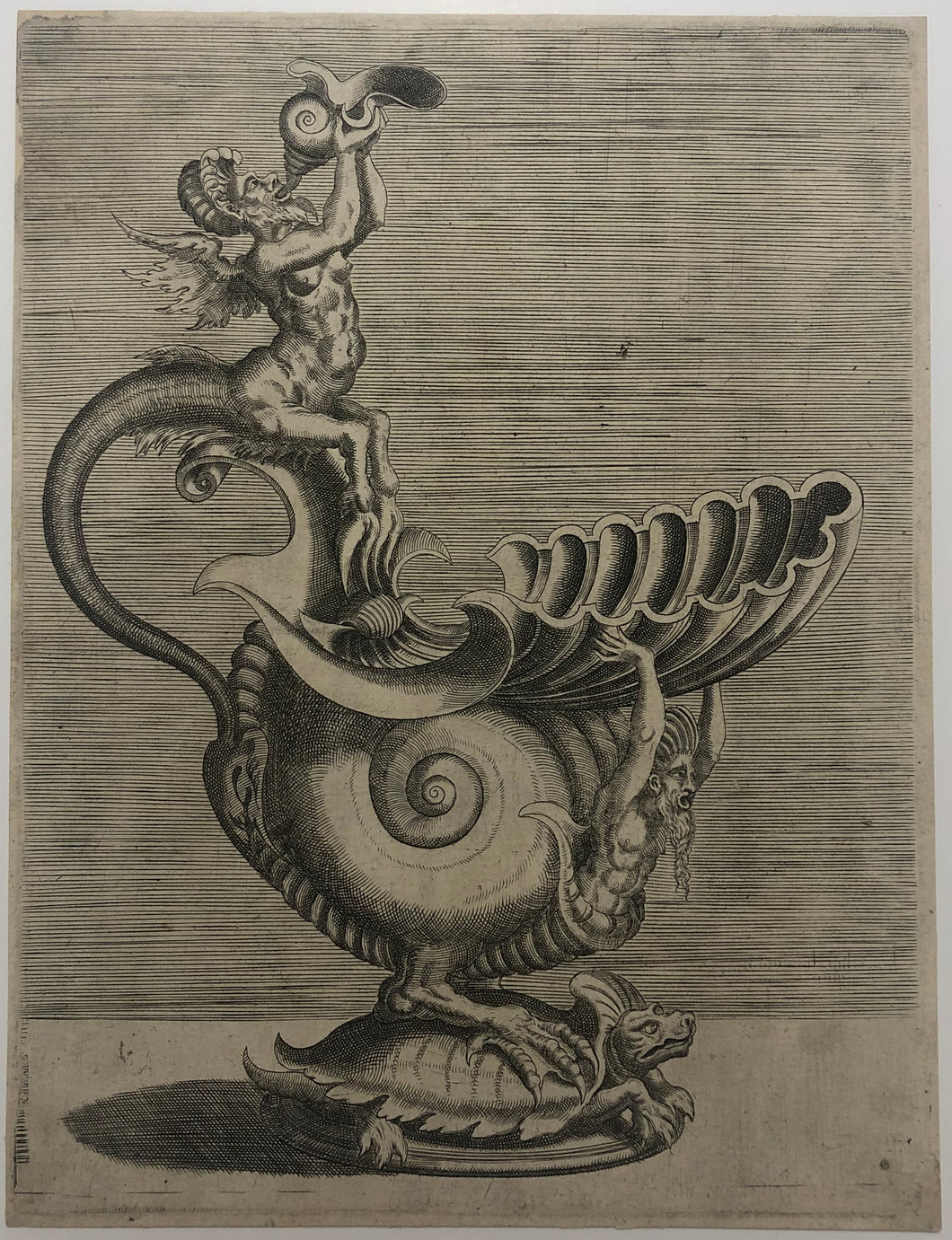 Aiguière en forme de coquille d'escargot avec bec verseur.  c.1548.