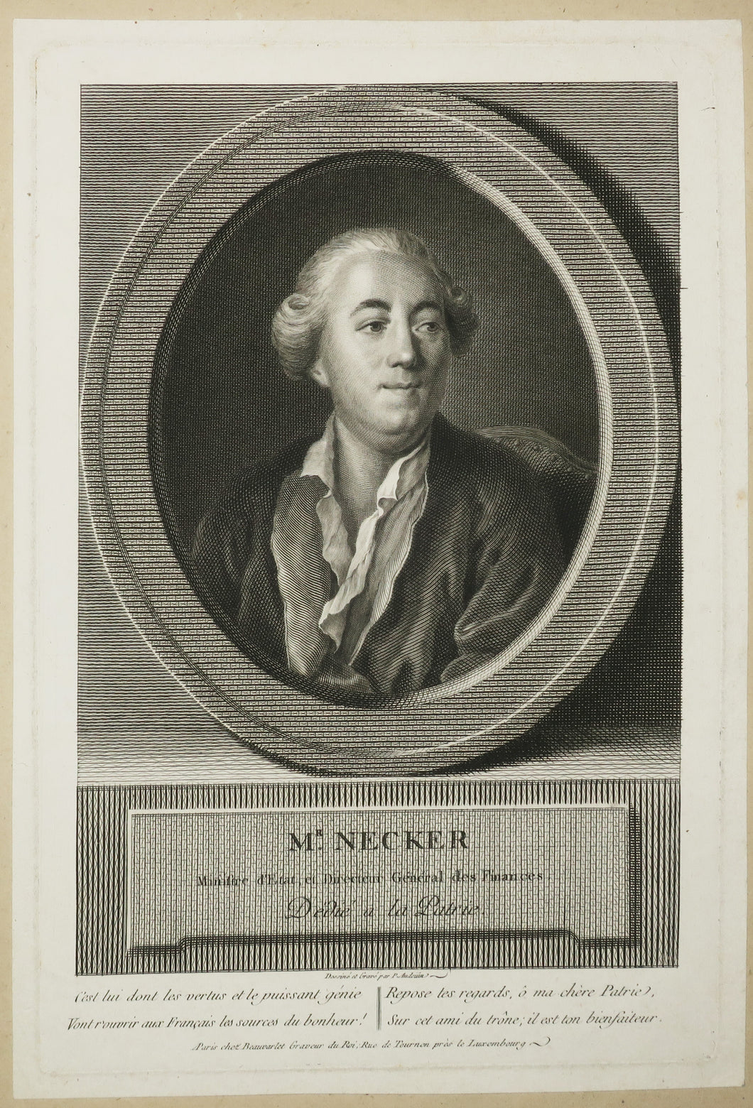 Portrait de Mr Necker, Ministre d'Etat et Directeur Général des Finances.