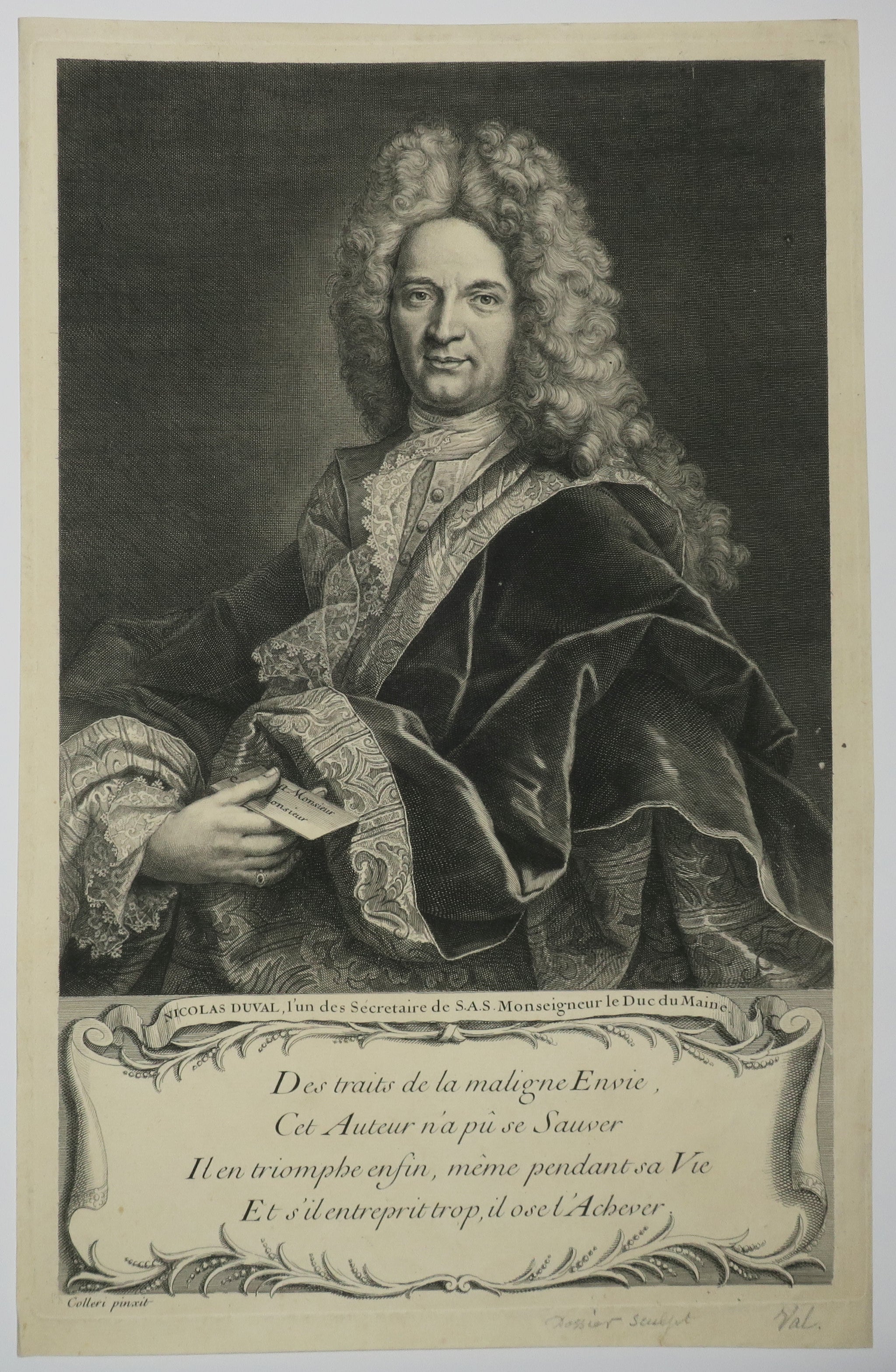 Portrait de Nicolas Duval, l'un des Secrétaires de S.A.S Monseigneur le Duc du Maine.