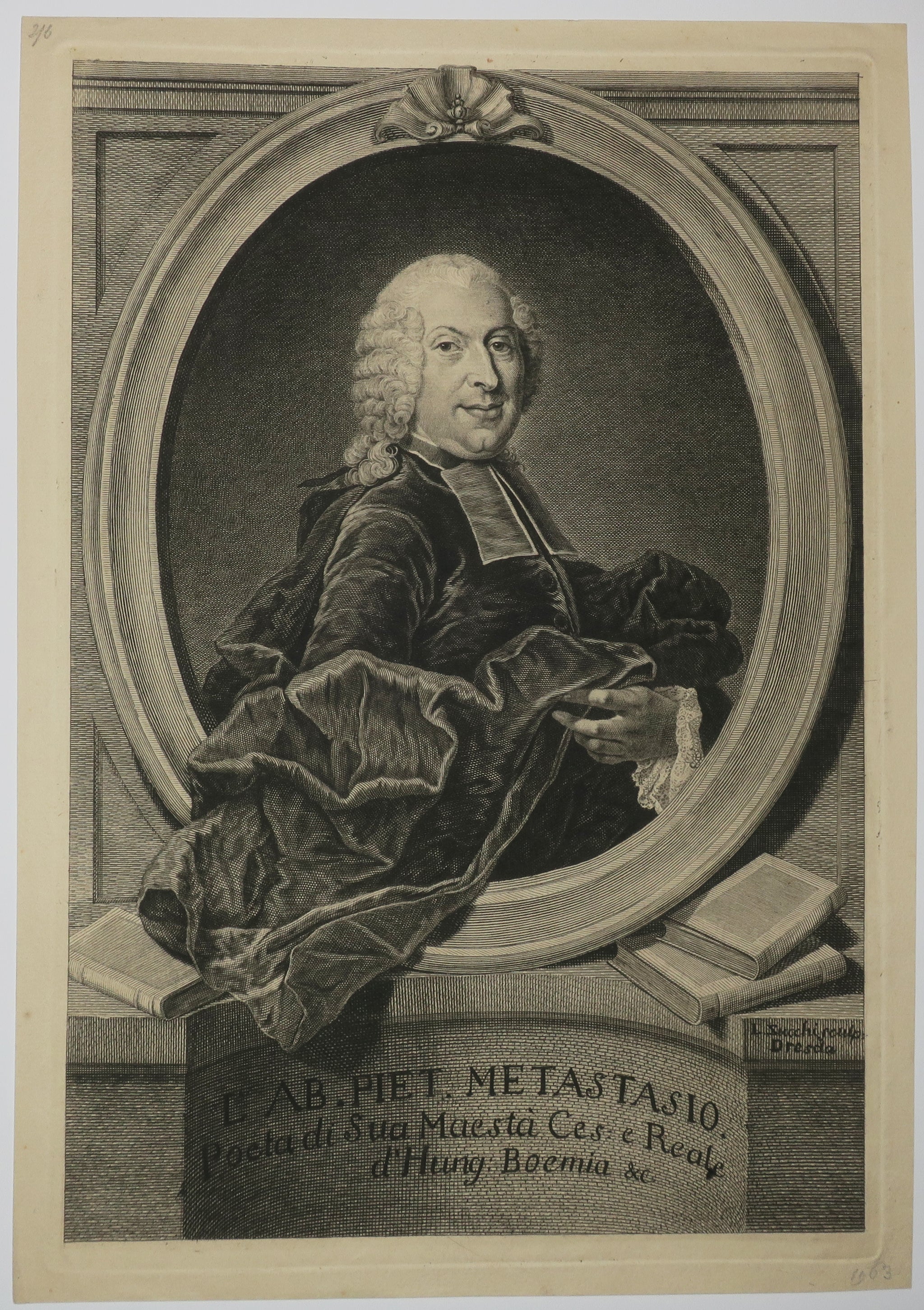 Portrait de Pietro Metastasio (1698-1782), ou Pietro Trapassi, librettiste d’opéra et poète italien.