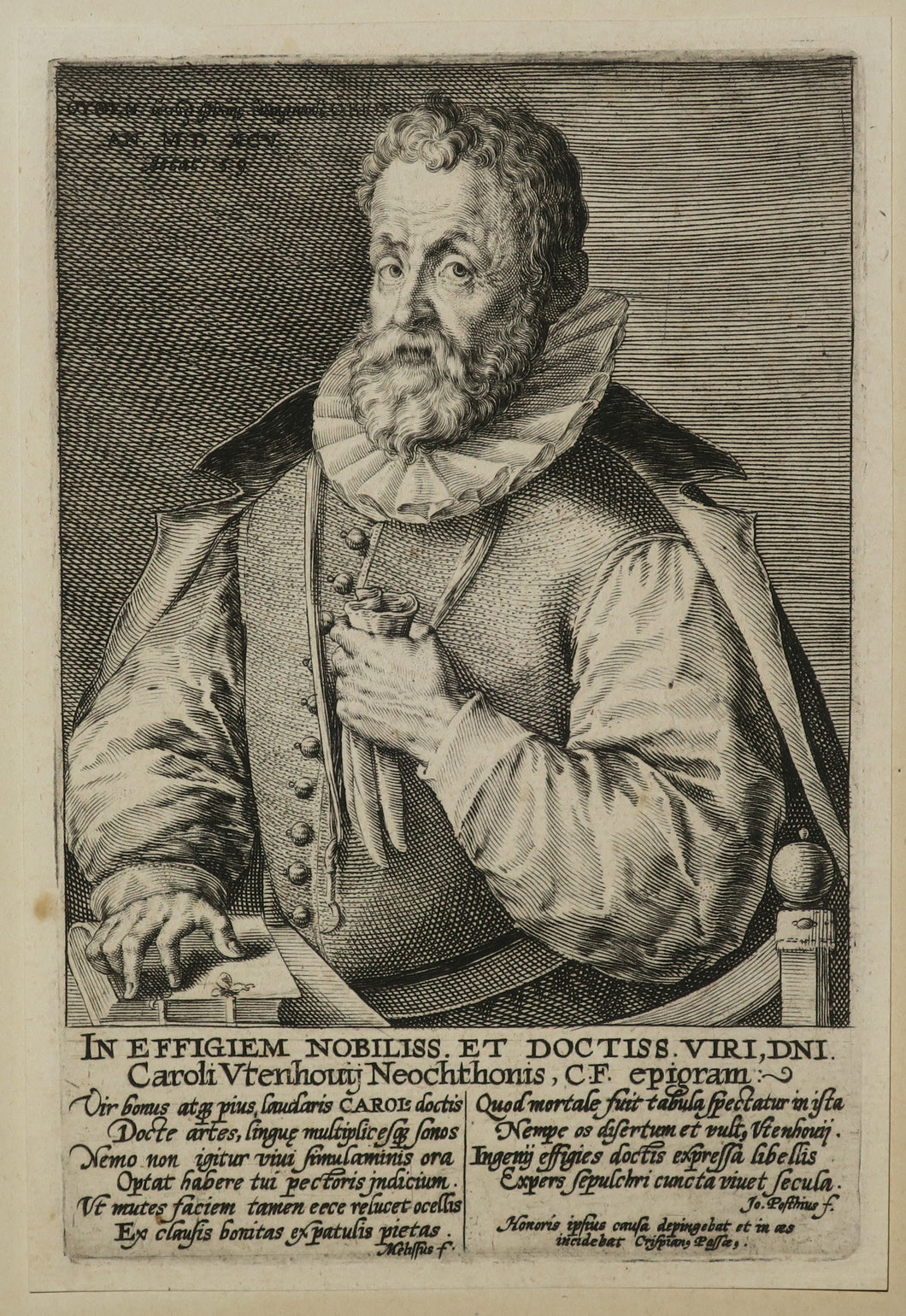 Portrait de Karel van Utenhove (1536-1600), écrivain belge.  c.1595.