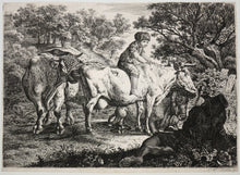 Charger l&#39;image dans la galerie, [Berger et son troupeau, un jeune garçon sur le dos du boeuf].
