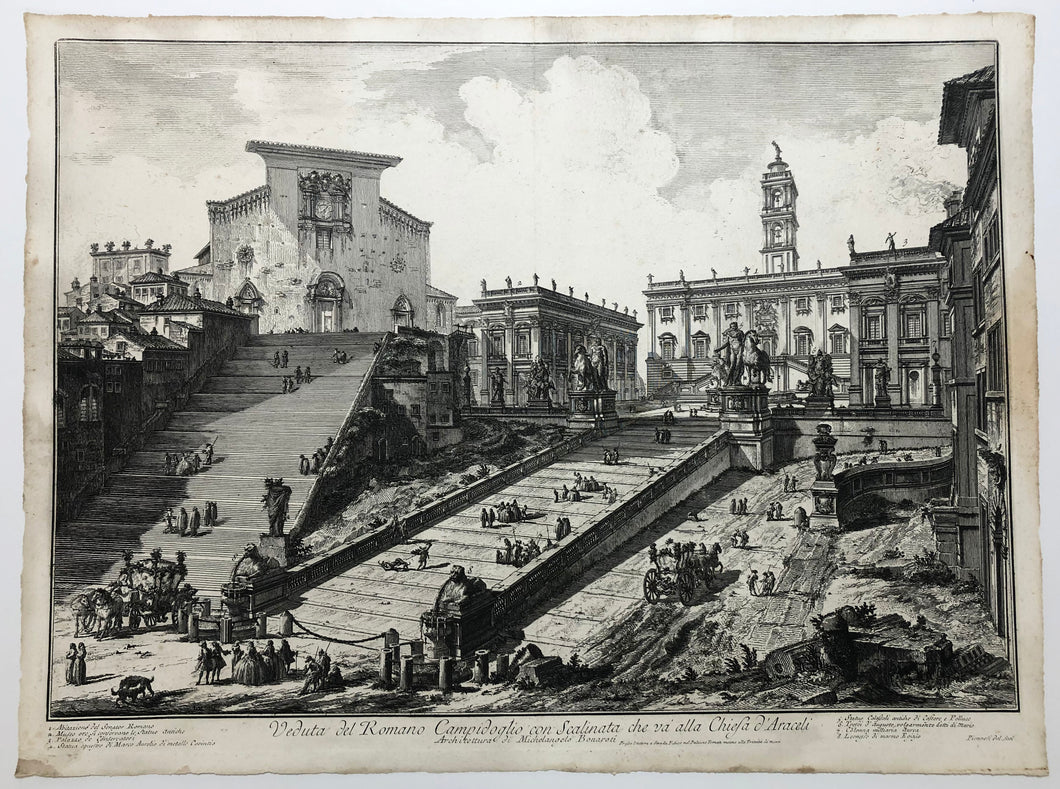 Veduta del Romano Campidoglio con Scalinata che va alla Chiesa d'Araceli. Planche de la série 
