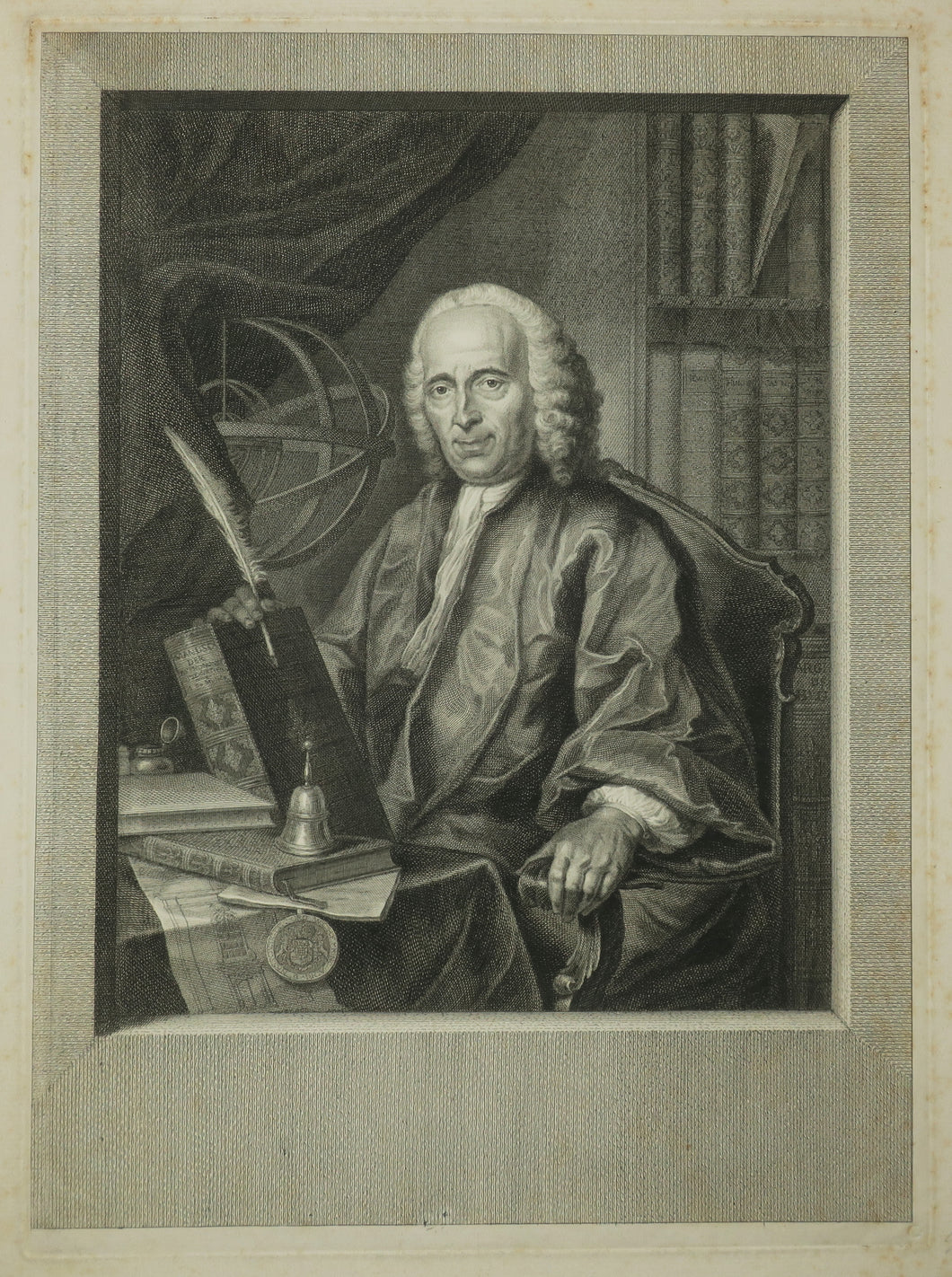 Portrait de Jan de Munck (1687-1768), Astronome hollandais.  1762.