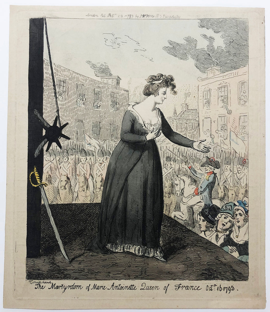 The Martyrdom of Marie Antoinette Queen of France Oct. 16th 1793. (Le martyre de Marie-Antoinette, Reine de France, le 16 octobre 1793).