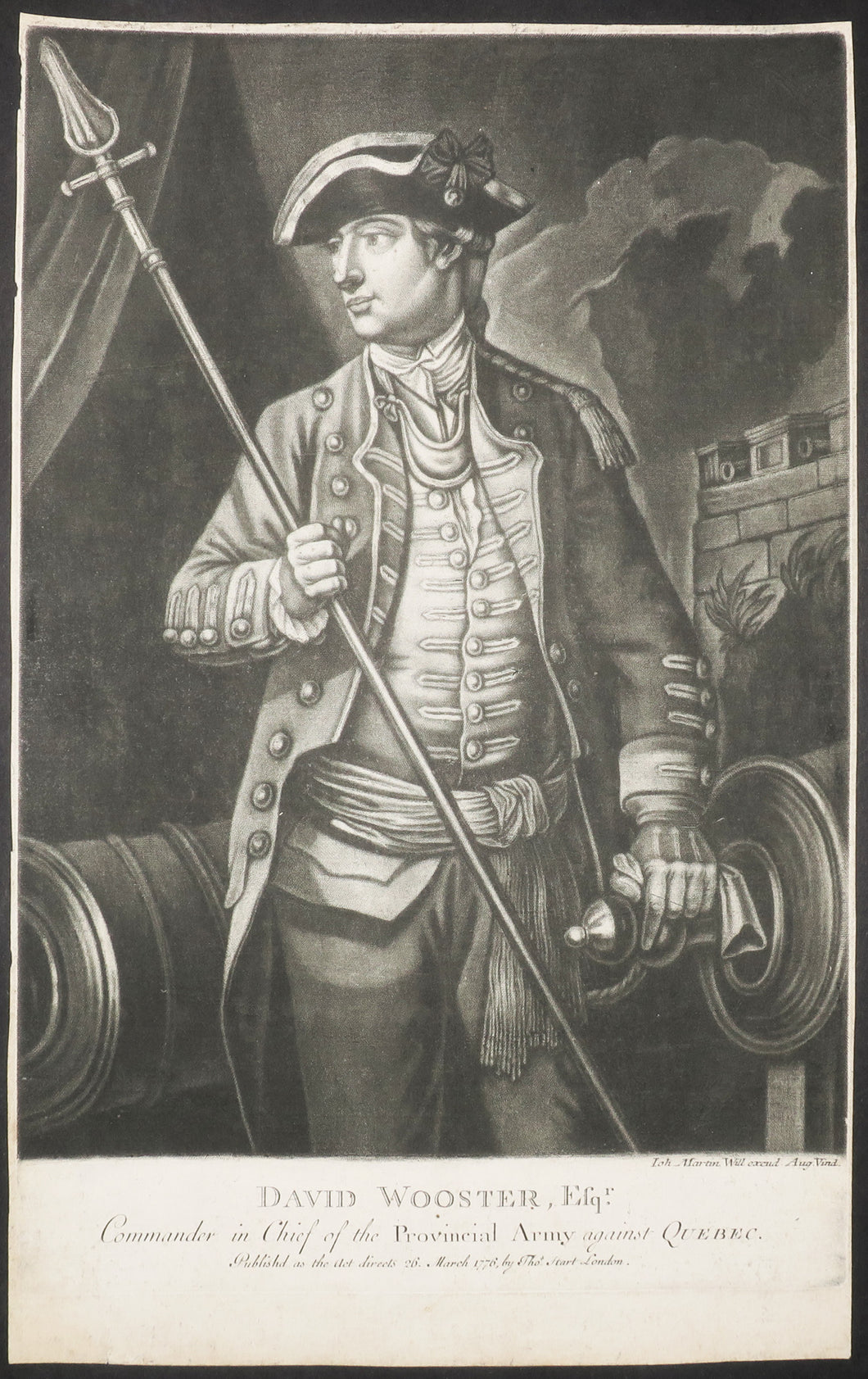 Portrait de David Wooster, Commander in Chief of the Provincial Army against Quebec.