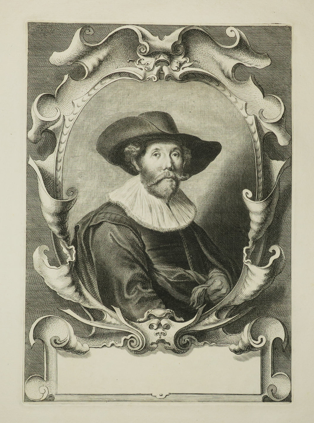 Portrait de Dirck Jansz van Oirschott (1612-1640), calligraphe à Amsterdam.  XVIIIème.
