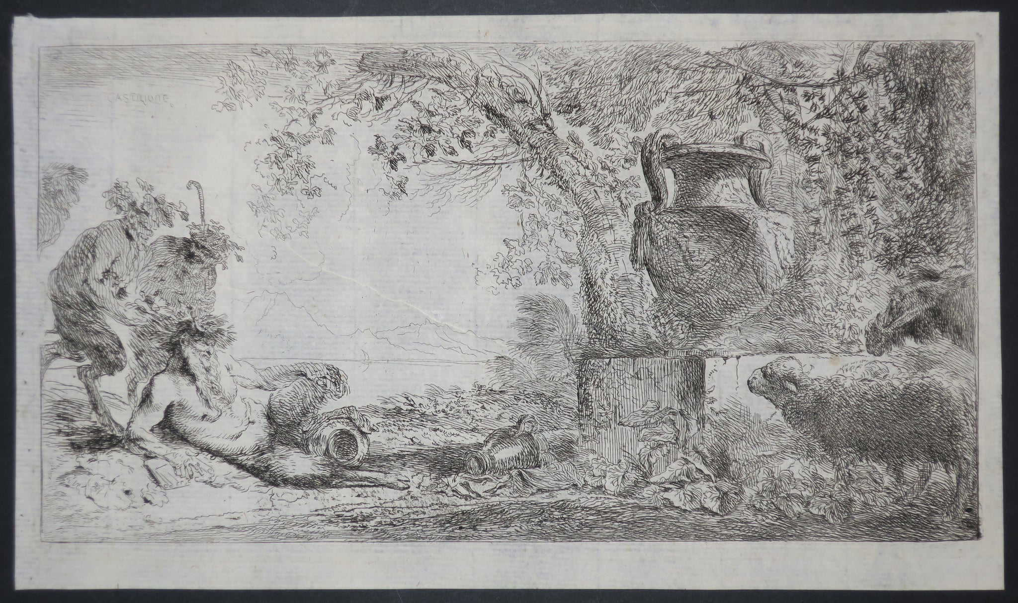 Pan assis vis-à-vis d'un vase . c.1645.