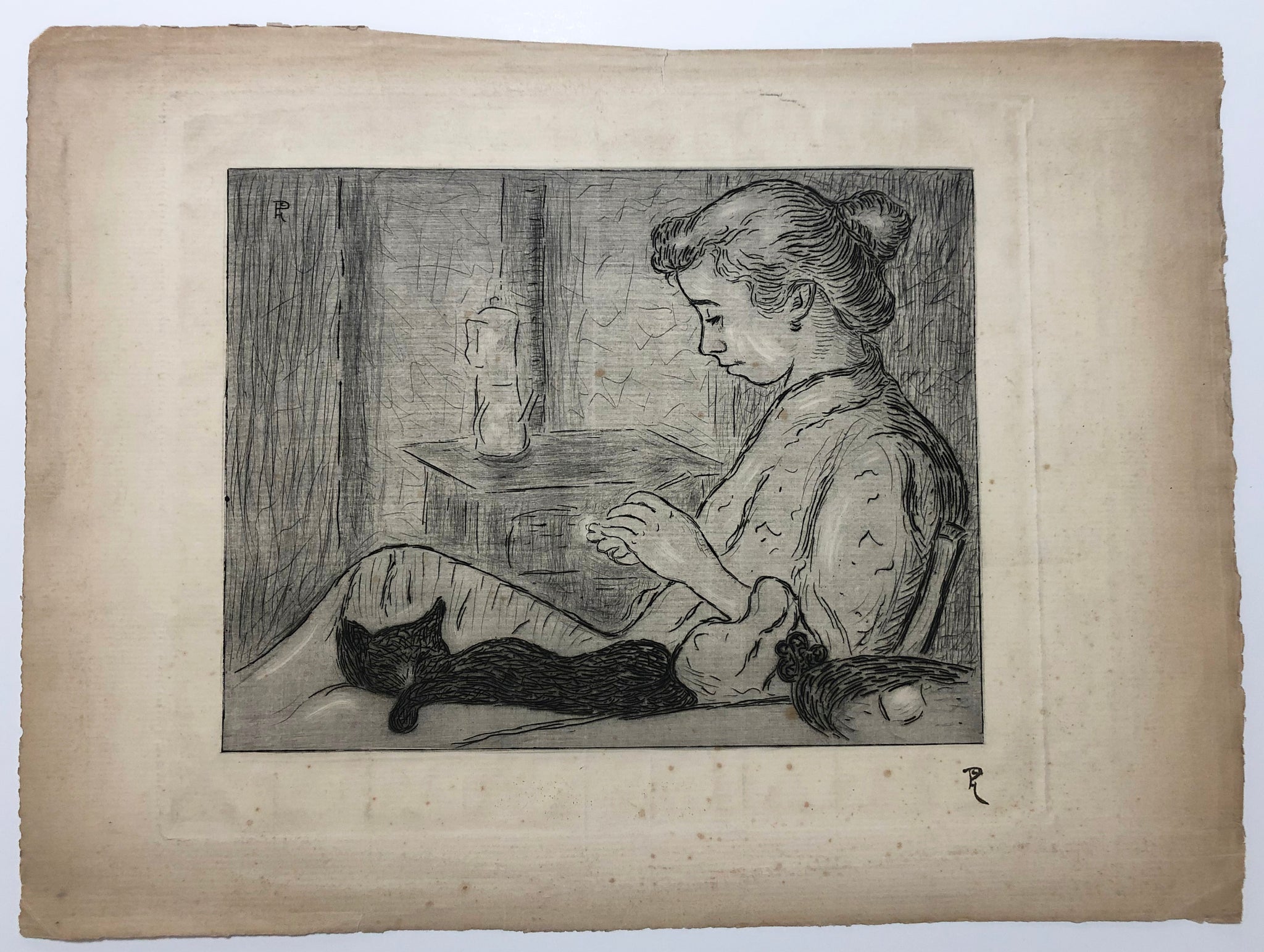 [Repos du chat et de sa maîtresse].