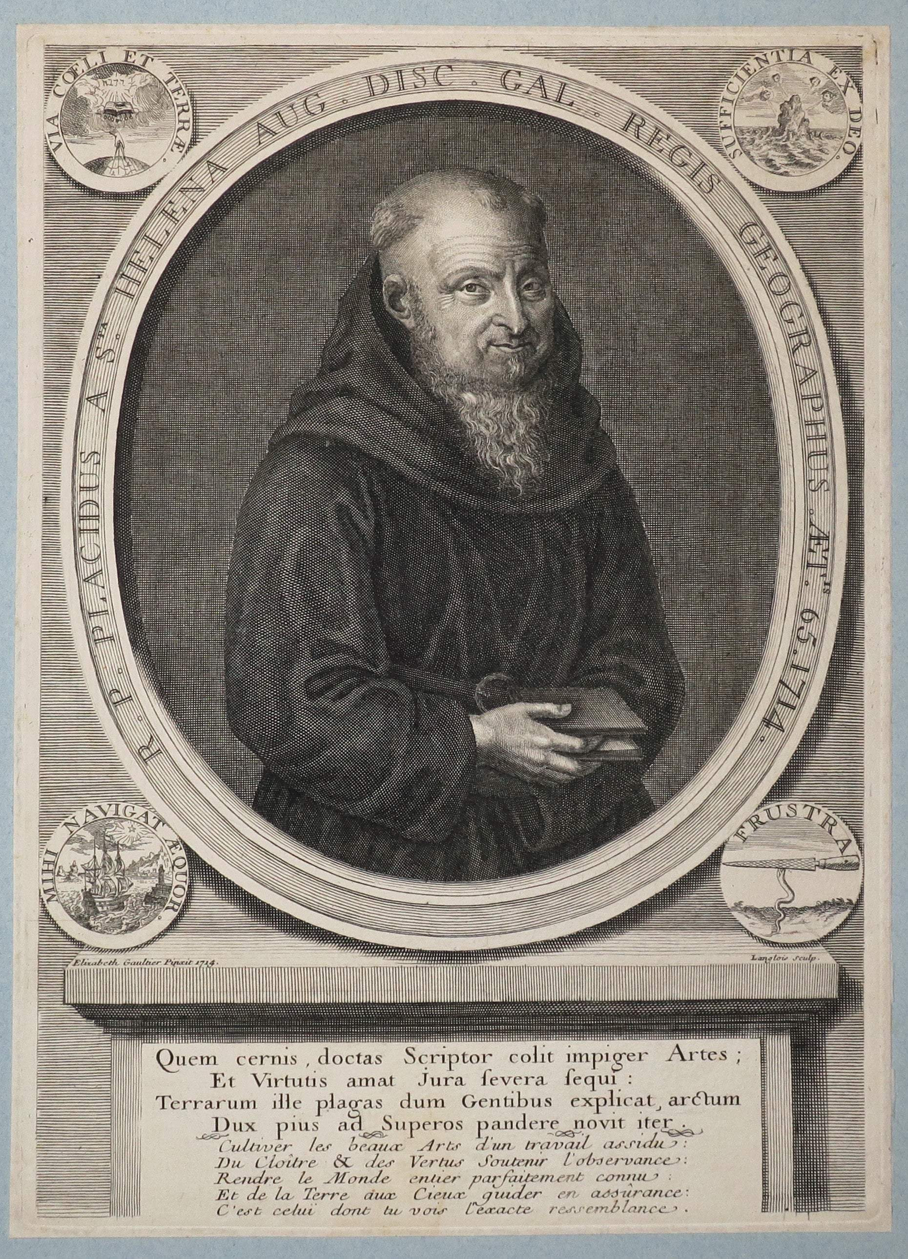 Portrait du Père Placide de Sainte-Hélène (1648-1734), Augustin Dechaussé, Géographe ordinaire du Roi.