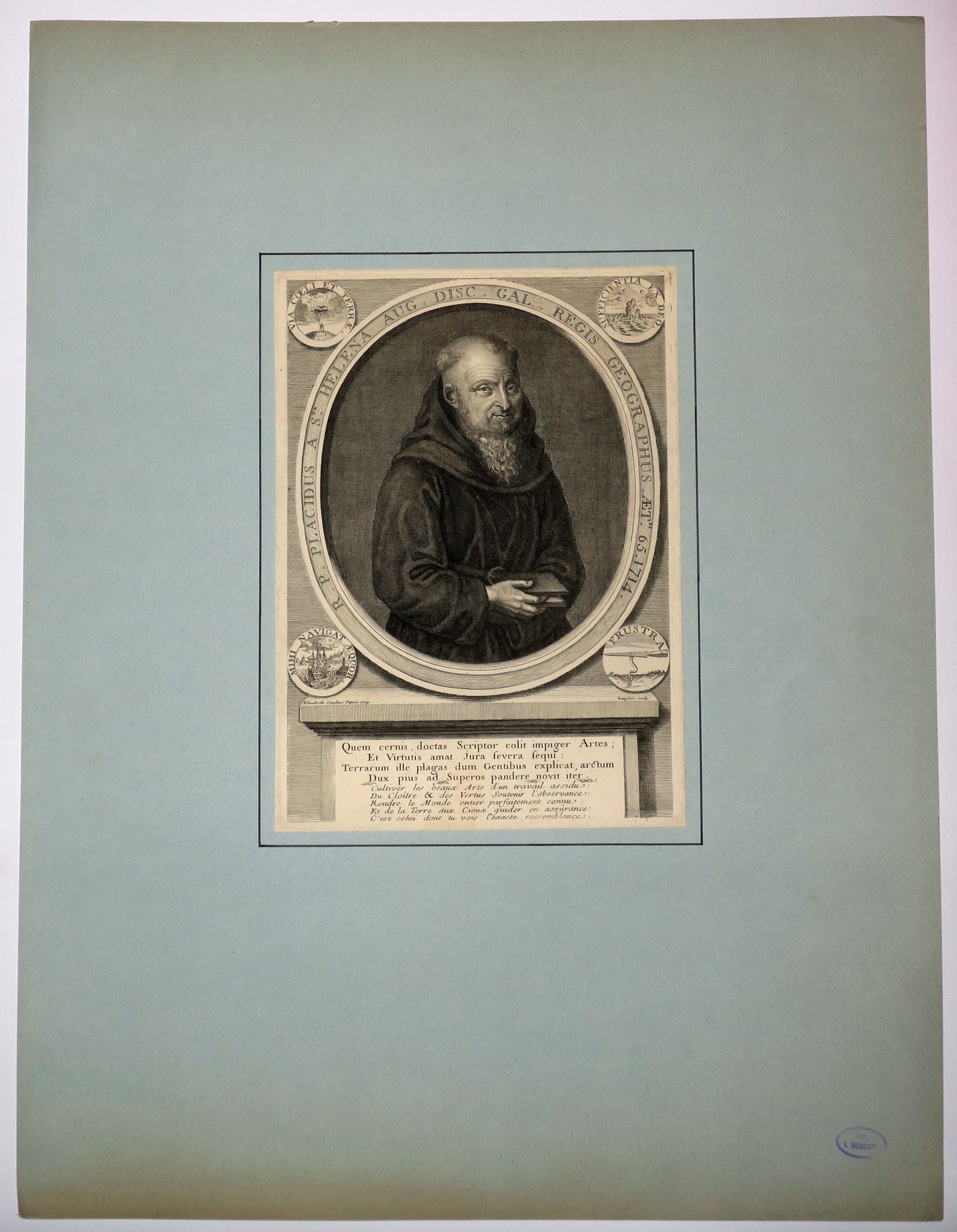 Portrait du Père Placide de Sainte-Hélène (1648-1734), Augustin Dechaussé, Géographe ordinaire du Roi.