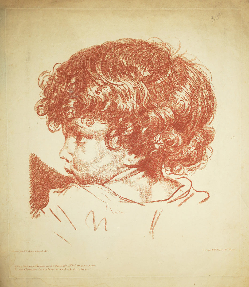 Tête d'étude d'un jeune garçon. c.1777.