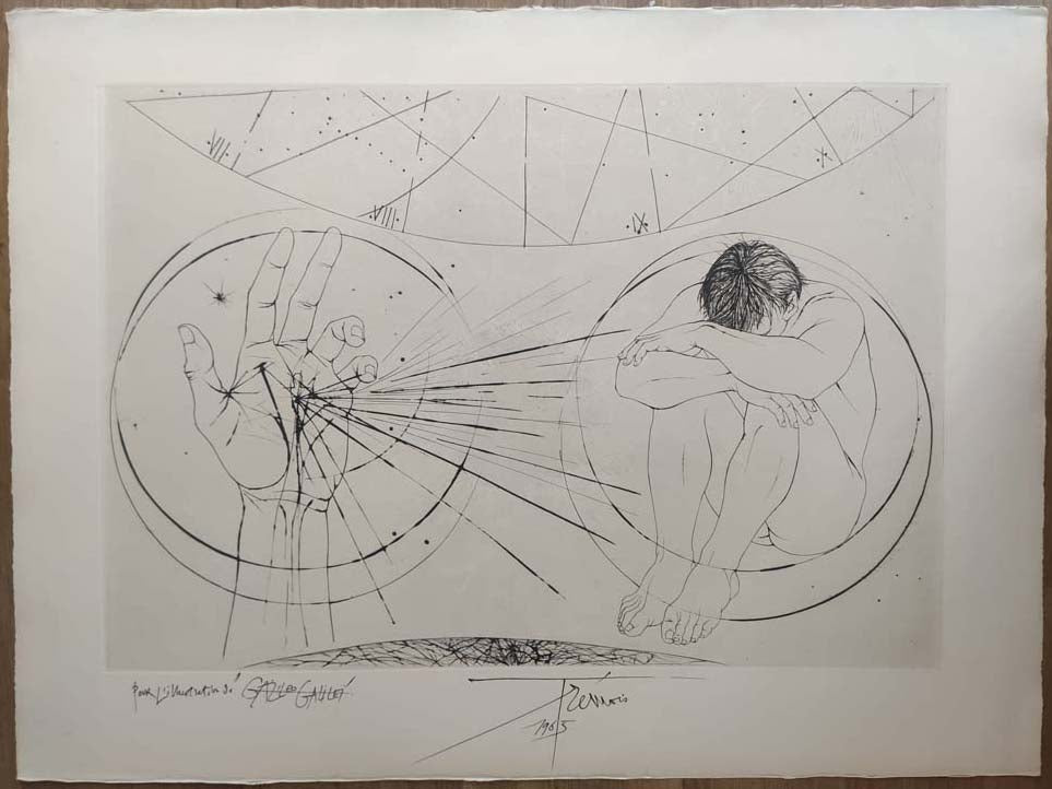 Pour l'illustration de Galileo Galilei [Main divine et homme mélancolique]. 1965