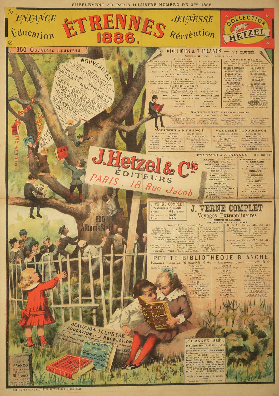 Affiche publicitaire J. Hetzel & Cie pour les Etrennes 1886, dite «L'Arbre de la connaissance».