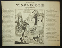 Charger l&#39;image dans la galerie, L’inventeur du commerce du vent (De Inventeur der Wind Negotie, Op Zijn Zeege-kar).  c.1720.
