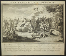 Charger l&#39;image dans la galerie, Le jugement et Apollon sur les bulles de savon (Vonnis van Apol over de bubbels). Allégorie sur le mariage du Dauphin.  c.1720.
