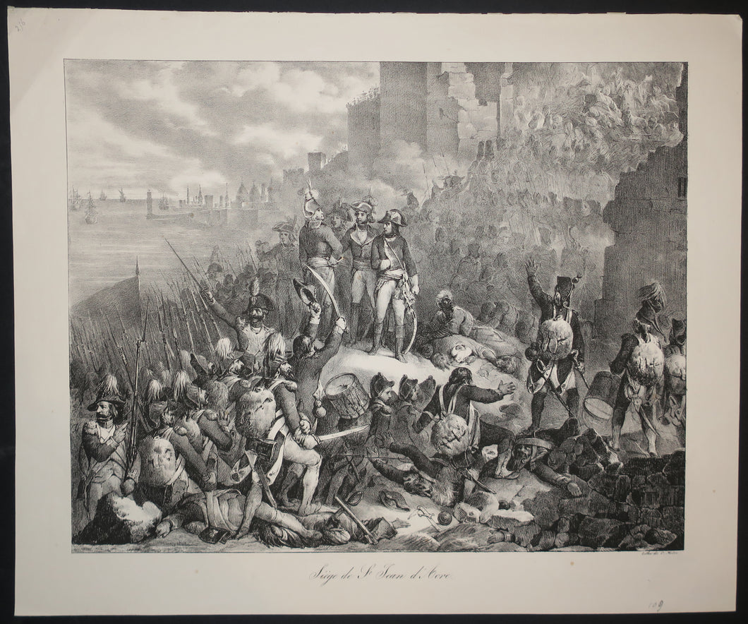 Siège de Saint-Jean-d'Acre (Napoléon Bonaparte pendant la campagne d'Egypte en 1799).  c.1830.