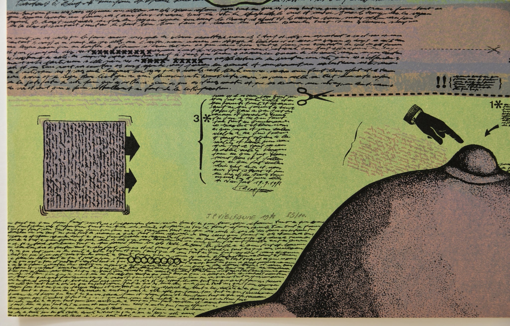 [Pomme et sein vert foncé et violet]. 1978.