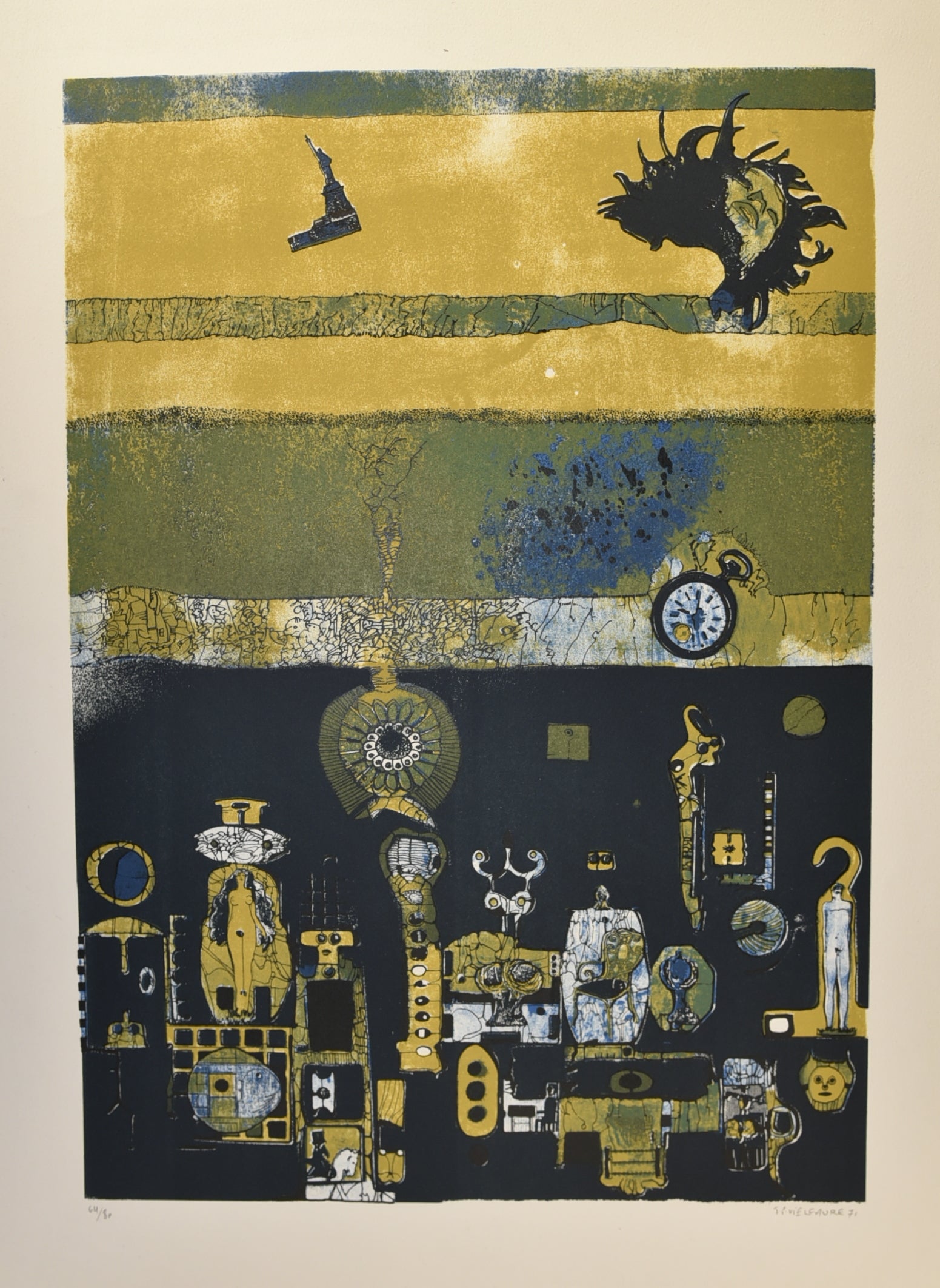 [Composition ocre et verte]. 1971.