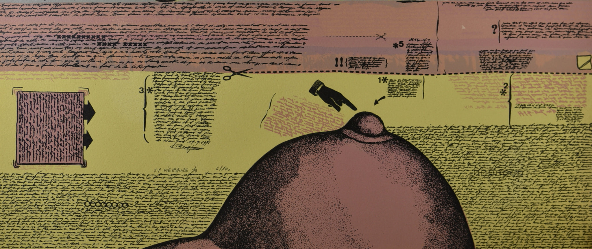 [Pomme et sein jaune et violet]. 1978.