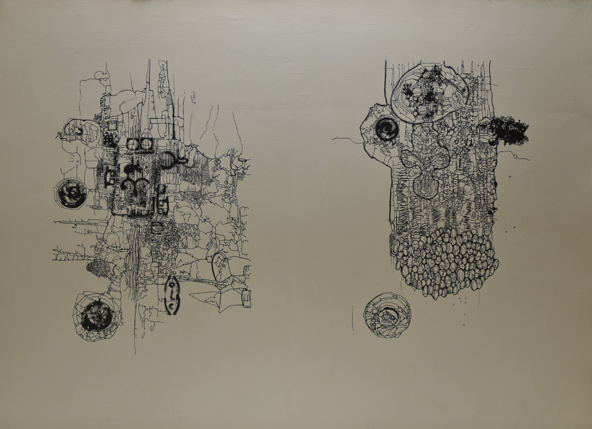 [Compositions abstraites en noir sur blanc]