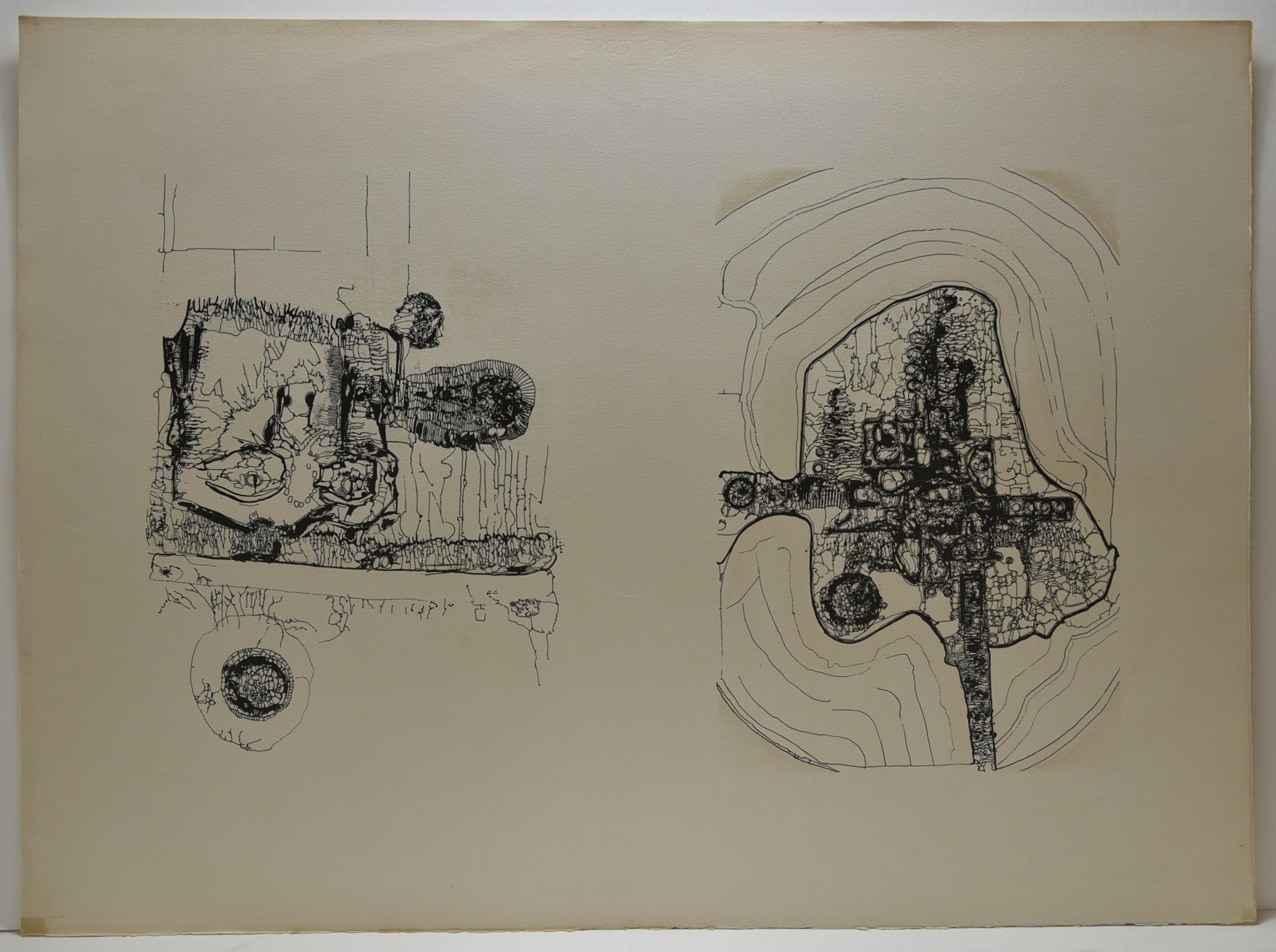 [Compositions abstraites en noir, blanc et beige]