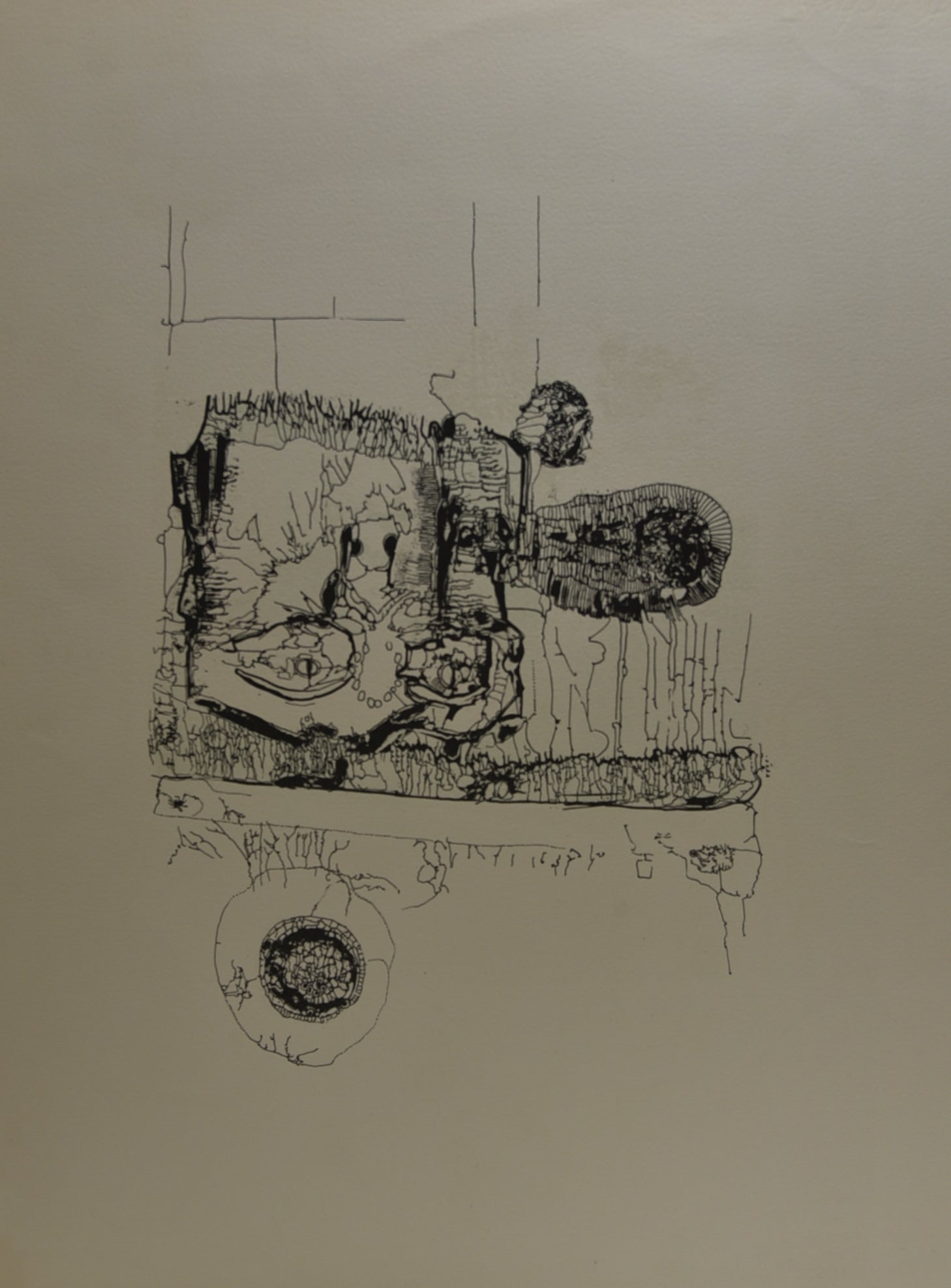 [Compositions abstraites en noir, blanc et beige]