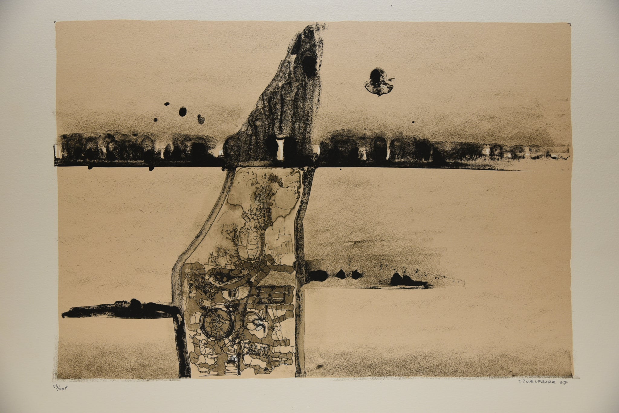 [Composition noire et beige – iceberg]. 1967.