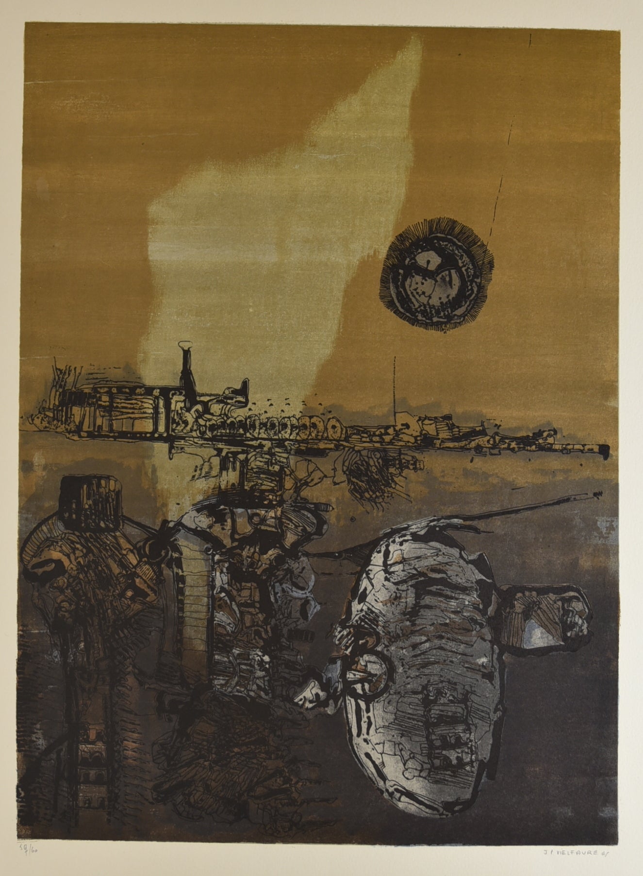 [Paysage ocre et brun]. 1965.