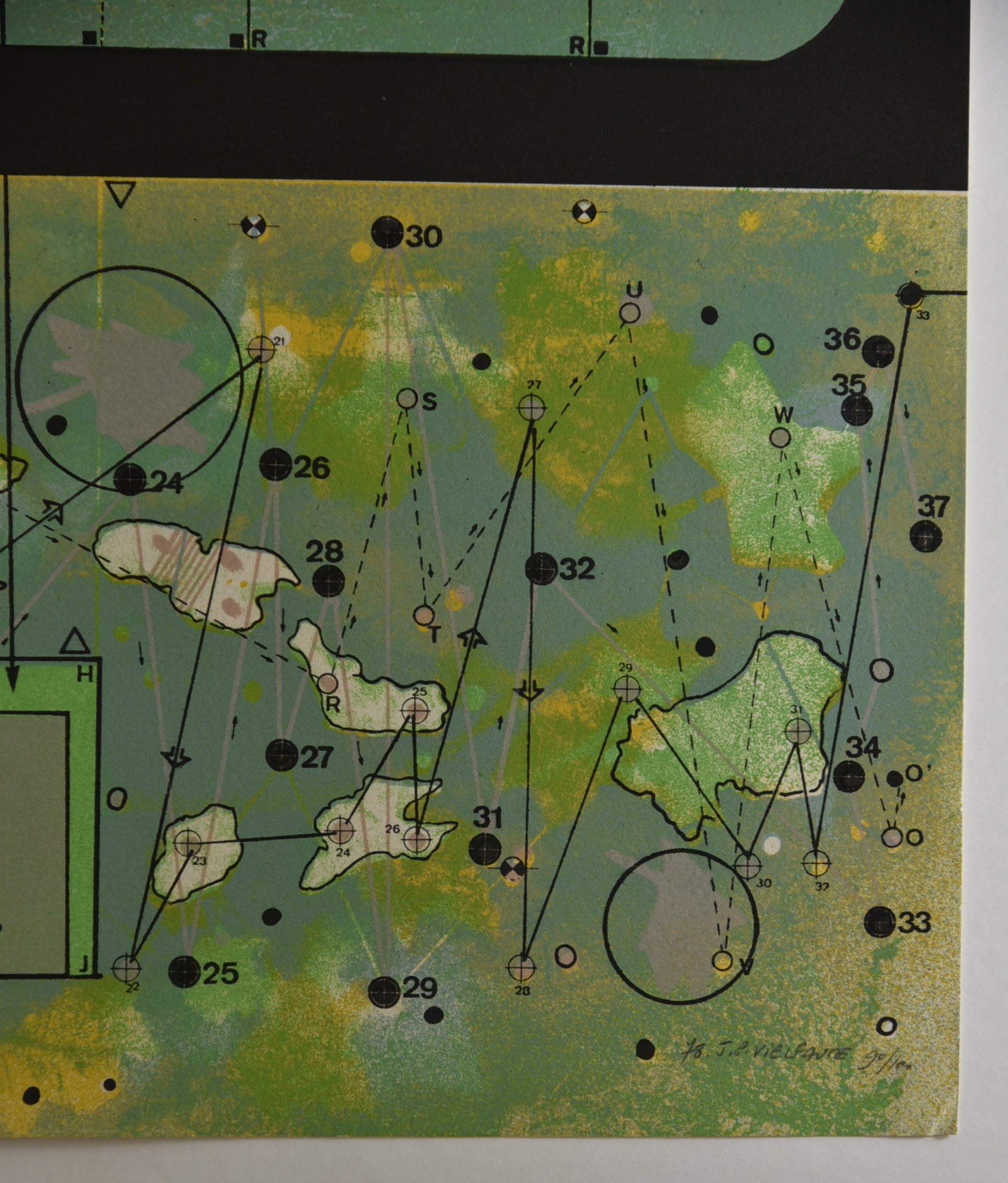 [Cartographie imaginaire verte et jaune]. 1978.