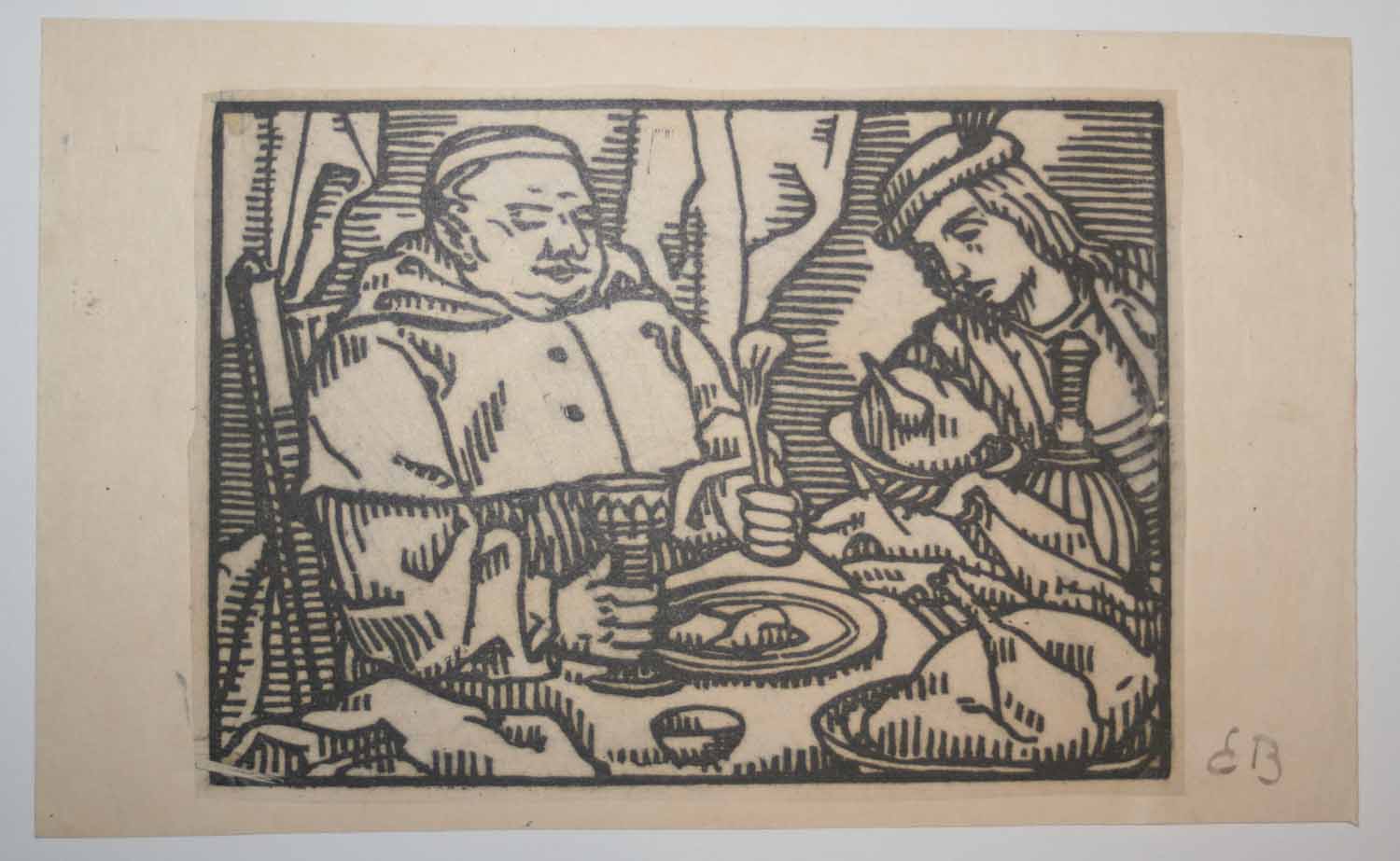 [Deux hommes à table]. Pour les 