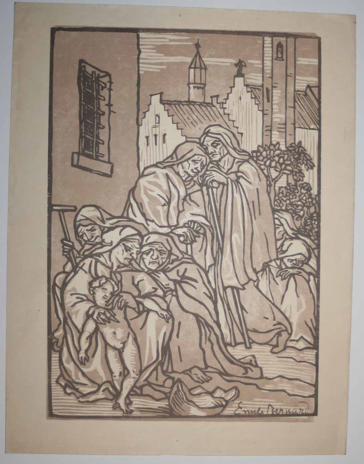 [Vieilles femmes attristées dans un village]. Pour les 