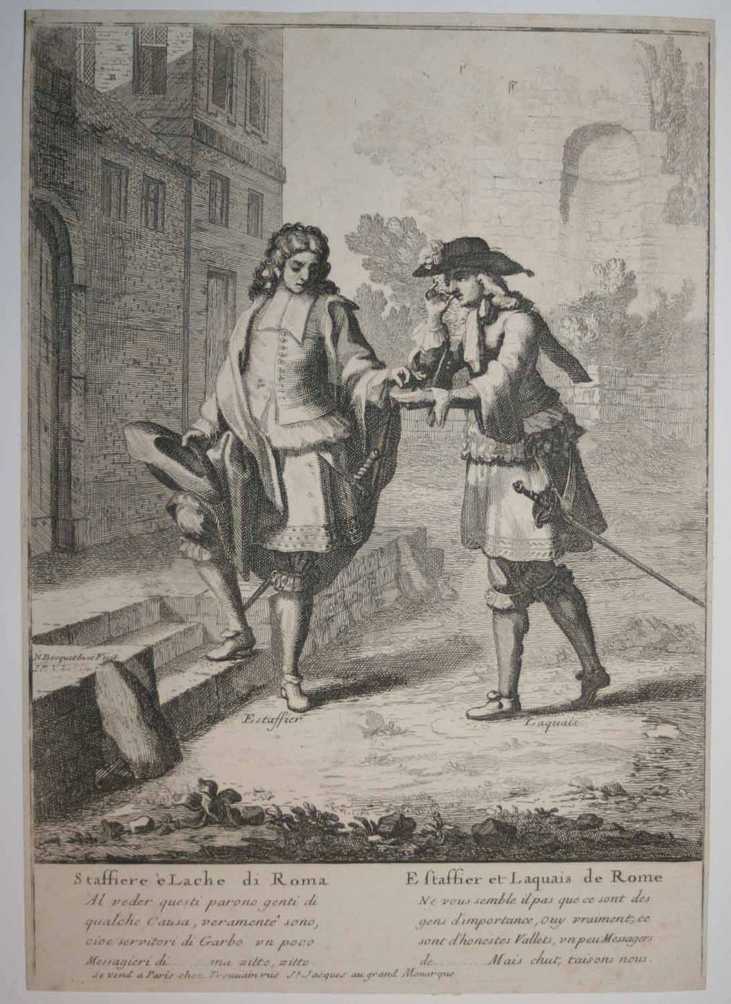 Estaffier et Laquais de Rome (prisant du tabac).
