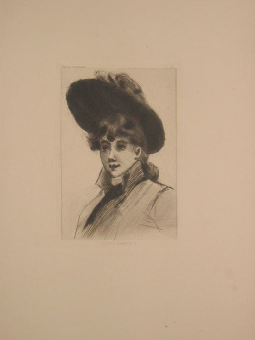 Petits croquis (7). Portrait de femme au chapeau. 