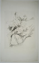 Charger l&#39;image dans la galerie, Cinq eaux-fortes d&#39;après les dessins de Jules Chéret (gravées pour le baron Vitta en 1897-98). Mme X. assise, Mme X. avec un éventail, La Loïe fuller assise de profil à gauche, Trois femmes nues coiffées d&#39;une capote &amp; Femme assise sur un tabouret, vue de dos.  
