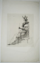 Charger l&#39;image dans la galerie, Cinq eaux-fortes d&#39;après les dessins de Jules Chéret (gravées pour le baron Vitta en 1897-98). Mme X. assise, Mme X. avec un éventail, La Loïe fuller assise de profil à gauche, Trois femmes nues coiffées d&#39;une capote &amp; Femme assise sur un tabouret, vue de dos.  
