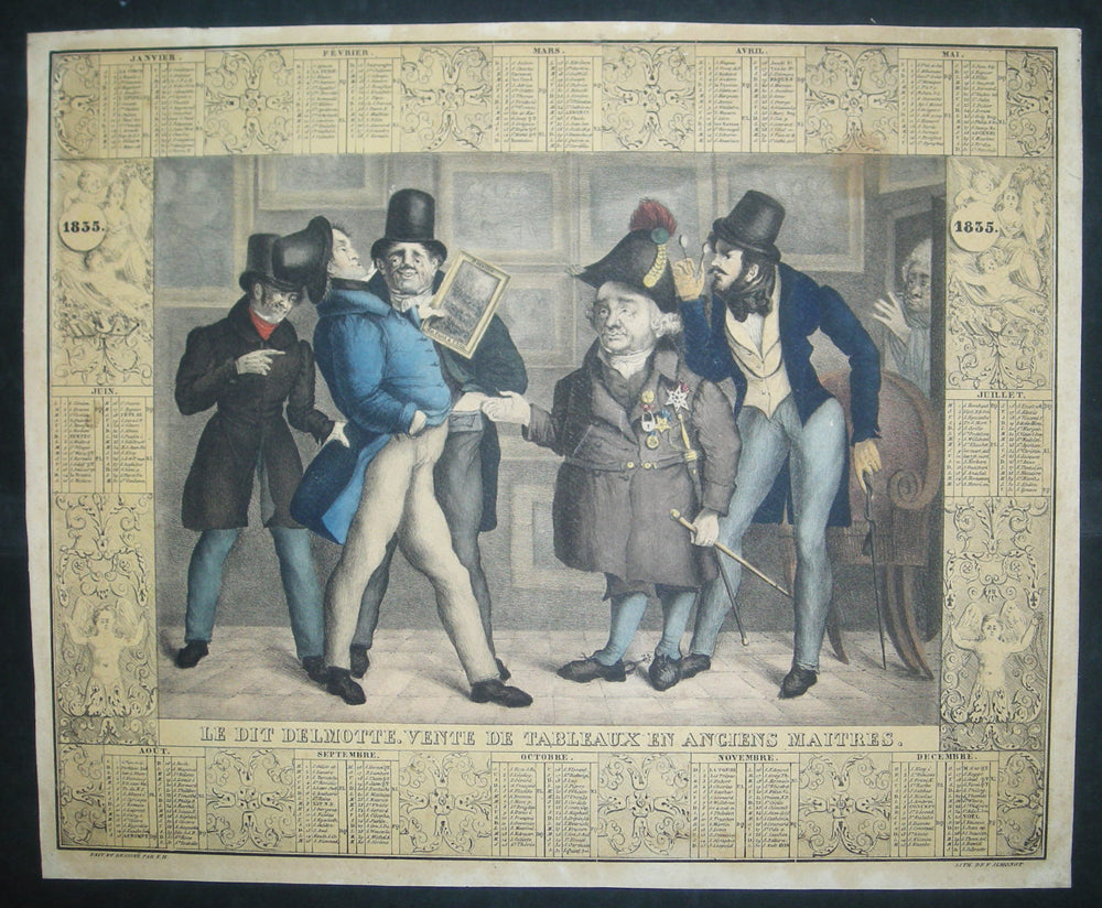 Calendrier de 1835: Le dit Delmotte. Vente de tableaux en anciens maîtres. 
