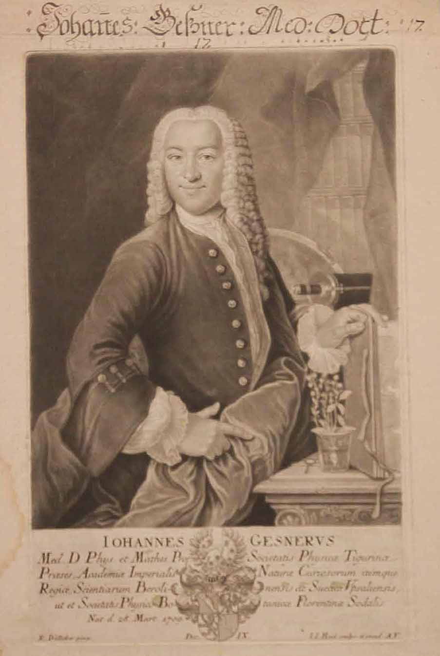 Portrait de Johannes Gesnerus, Médecin et naturaliste suisse