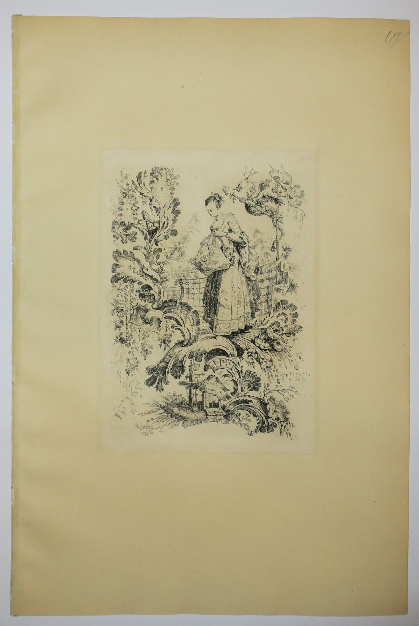 Chinoiserie. [Jeune femme à la cueillette].