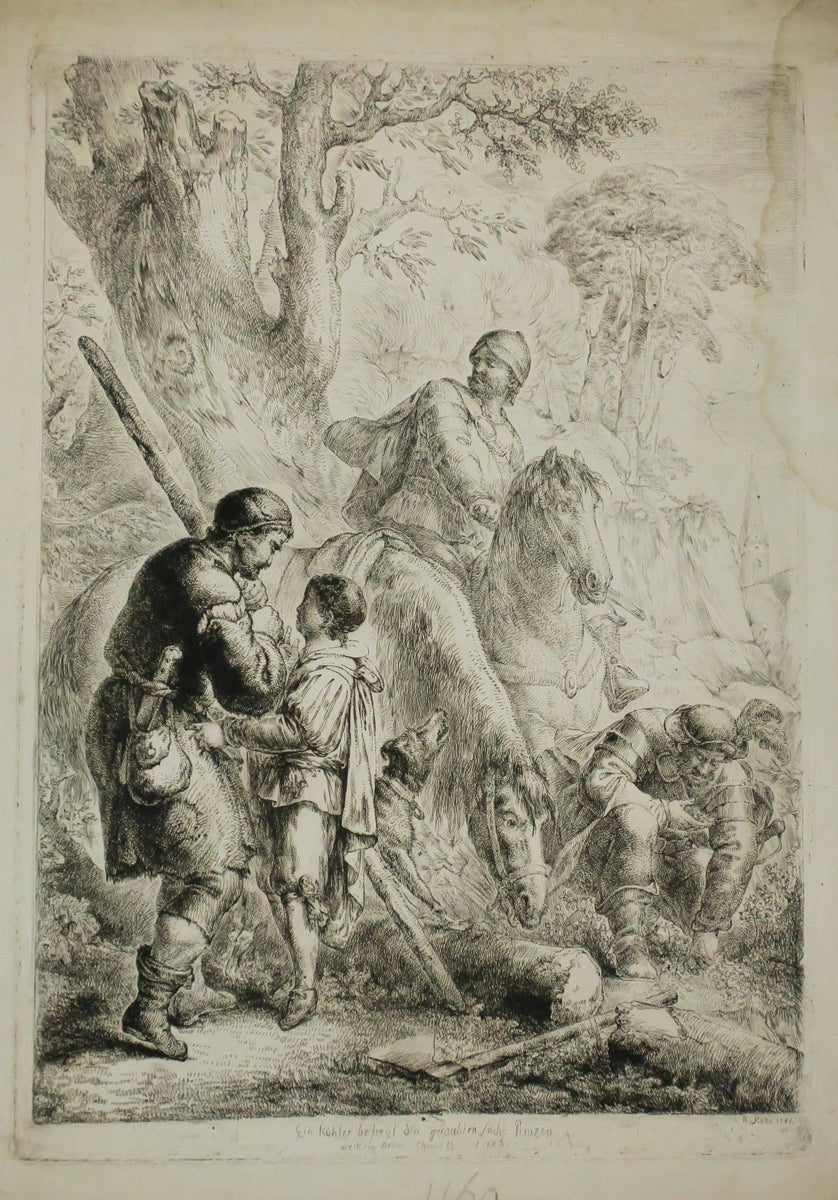 Le Charbonnier défendant le Prince de Saxe contre le brigand Kunz de Kaufungen. 