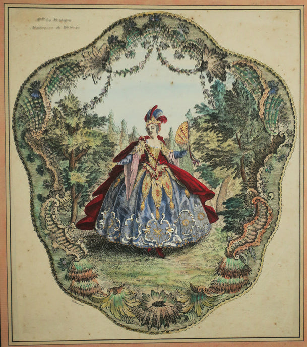Deux écrans: Mlle La Montagne, Maîtresse de Watteau & Beaupré, Danseur à l'Opéra. c.