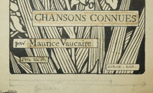 Charger l&#39;image dans la galerie, Projet d&#39;illustration pour une mélodie ou partition, &quot;Chansons connues par Maurice Vaucaire, Girod Edit.&quot;
