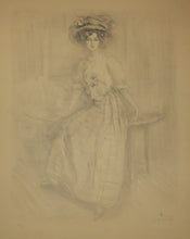 Charger l&#39;image dans la galerie, [Belle Elégante au chapeau, assise sur une table].

