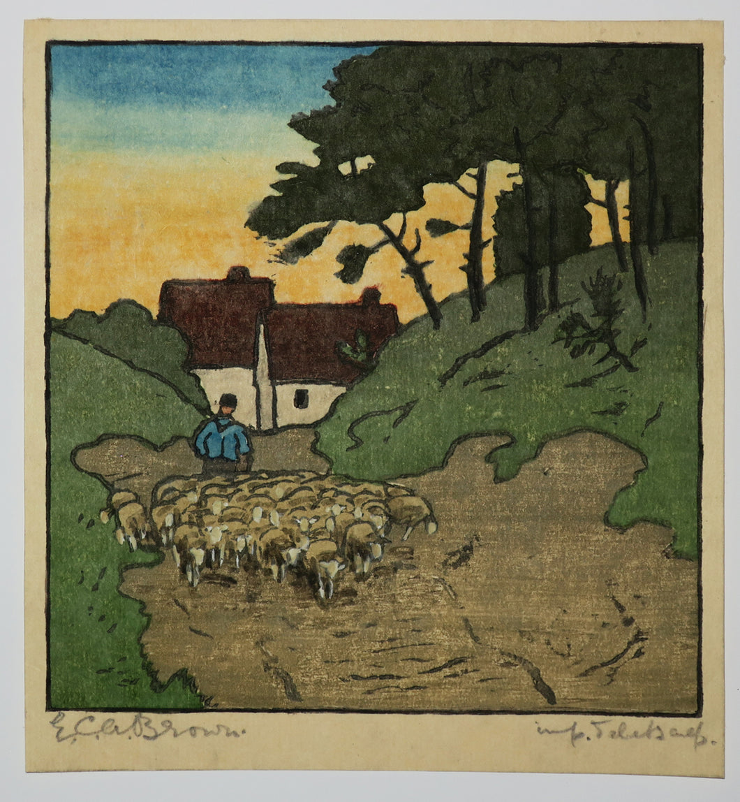 [Berger et son troupeau de moutons]. 