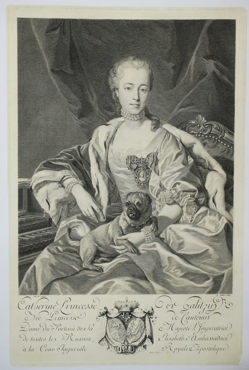 Portrait de Catherine, Princesse de Galitzine, Née Princesse de Cantémir, Dame du Portrait de Sa Majesté l'Impératrice de toutes les Russies, Elisabeth 1ère Ambassadrice à la Cour Impériale Royale Apostolique. 