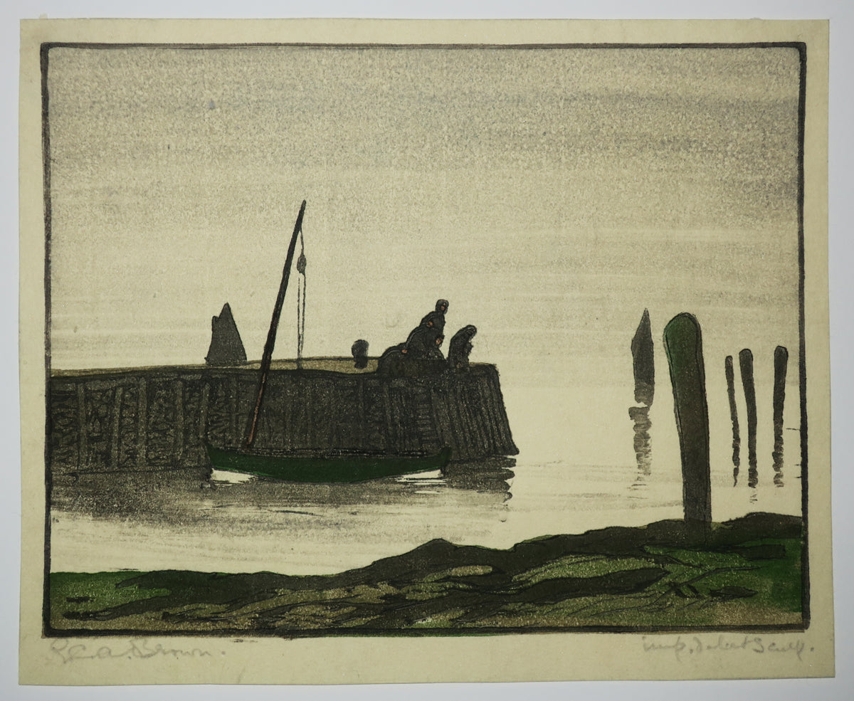 [Personnages sur un ponton]. 