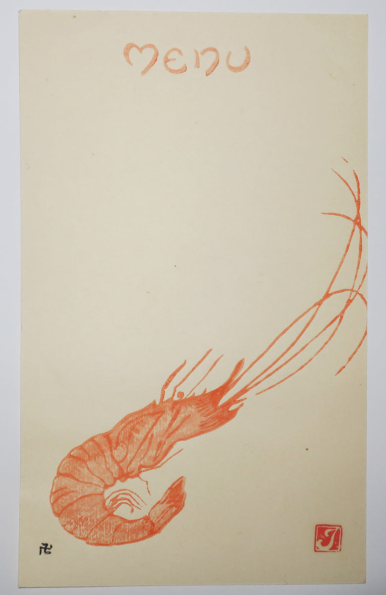 [Carte menu, La crevette]. 