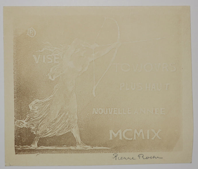 Carte de vœux pour 1909: Vise toujours plus haut, nouvelle année MCMIX.