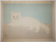 Charger l&#39;image dans la galerie, Chat blanc couché.
