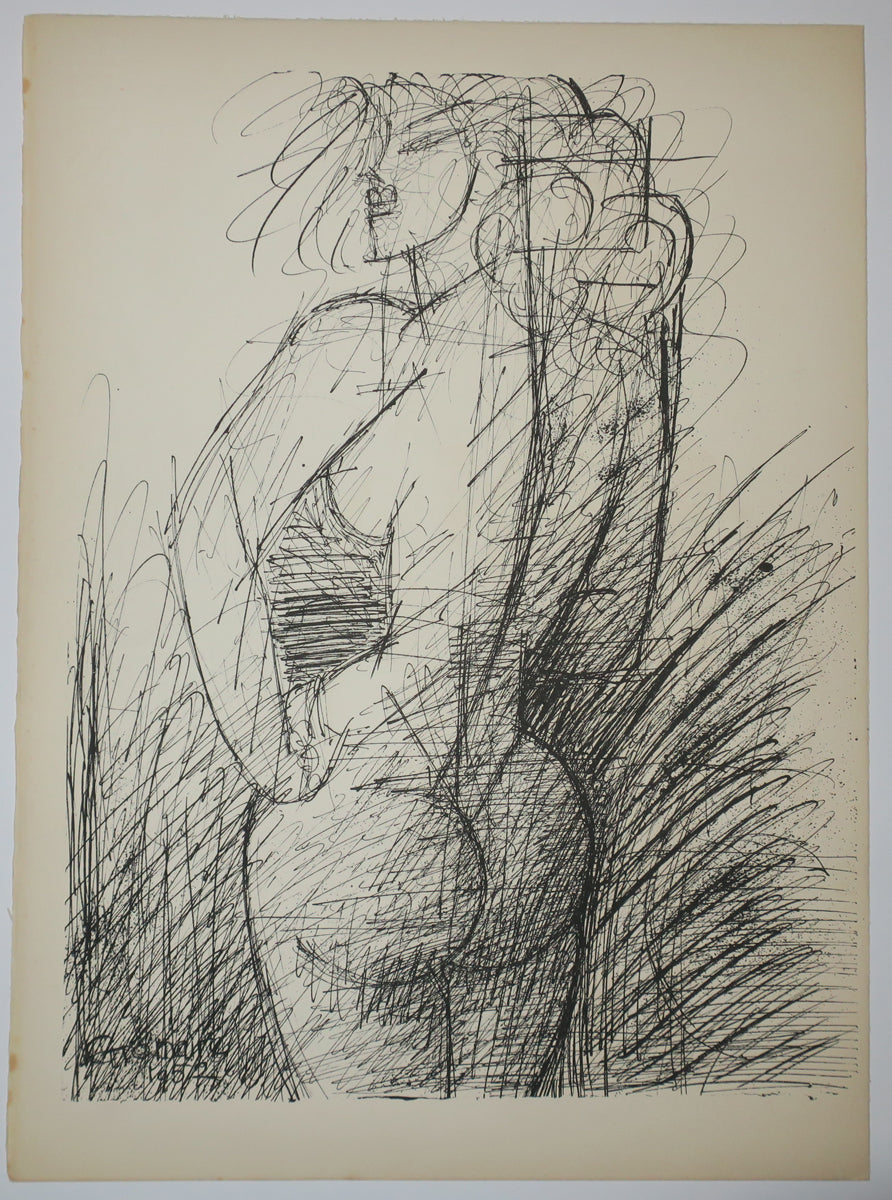 [Femme dénudée, de dos, debout]. 